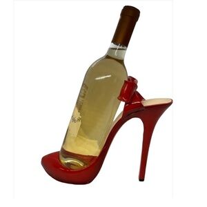 Red Stiletto Resin Wine Bottle Holder Home Decor